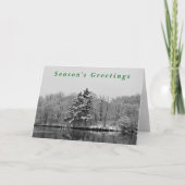 Black and White Winter Holiday Greeting Card カード (正面)