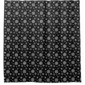 Black And White Winter Snowflake Pattern シャワーカーテン (正面)