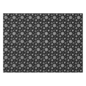 Black And White Winter Snowflake Pattern Modern テーブルクロス (正面(横))