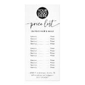 Black and White with Logo | Price List Services ラックカード (正面)