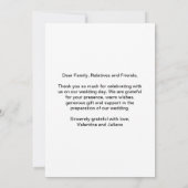 Black and White With Photo Wedding Thank You Card サンキューカード (裏面)