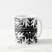 black and white with saying christmas mug コーヒーマグカップ (正面右)