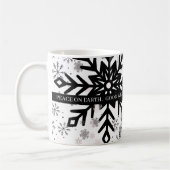 black and white with saying christmas mug コーヒーマグカップ (左)