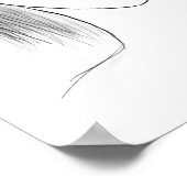 Black and White Woman Face Sketch for Gallery Wall ポスター (角)