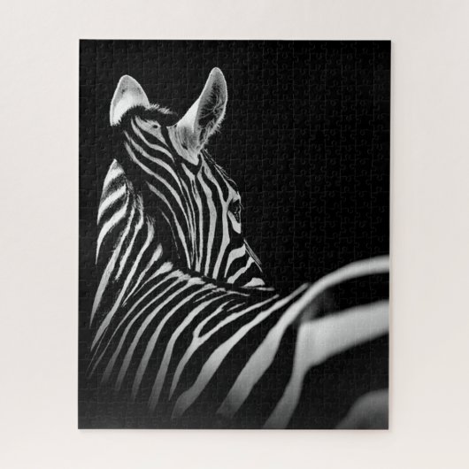 black and white zebra ジグソーパズル (縦)