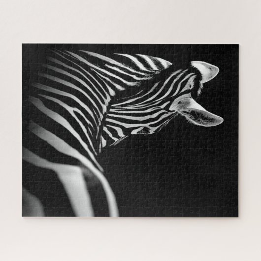 black and white zebra ジグソーパズル (横)