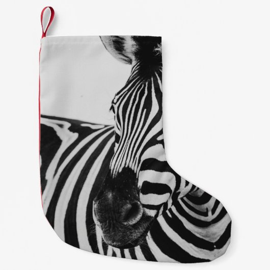 BLACK AND WHITE ZEBRA スモールクリスマスストッキング (正面)