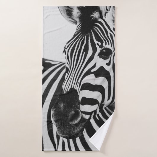 BLACK AND WHITE ZEBRA バスタオル (バスタオル)