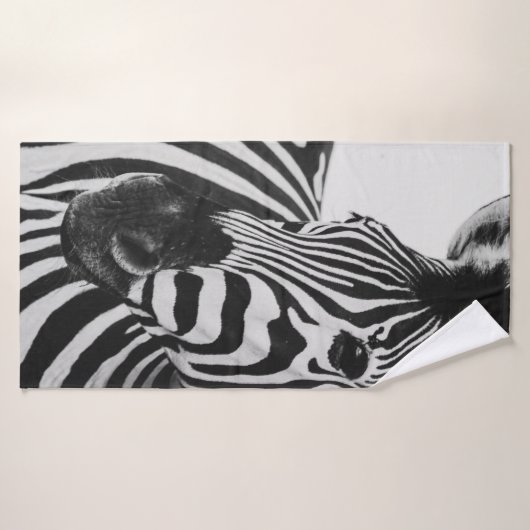 BLACK AND WHITE ZEBRA バスタオル (バスタオル)