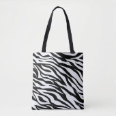 Black and White Zebra Animal Print  トートバッグ (正面)