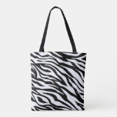 Black and White Zebra Animal Print  トートバッグ (裏面)