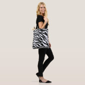 Black and White Zebra Animal Print  トートバッグ (モデル)