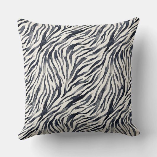 Black and White Zebra Print Pattern クッション (裏面)