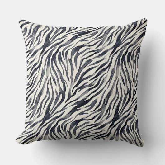 Black and White Zebra Print Pattern クッション (正面)