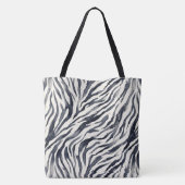 Black and White Zebra Print Pattern トートバッグ (裏面)