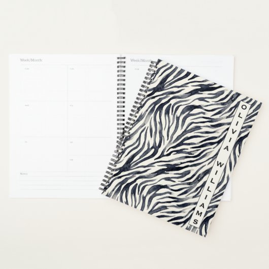 Black and White Zebra Print Pattern プランナー手帳 (ディスプレー)