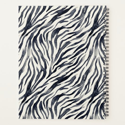 Black and White Zebra Print Pattern プランナー手帳 (裏面)