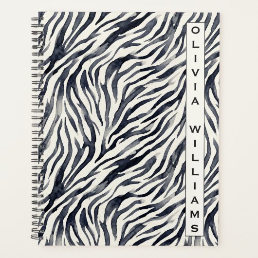 Black and White Zebra Print Pattern プランナー手帳 (正面)