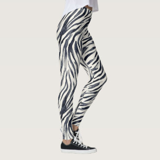Black and White Zebra Print Pattern レギンス
