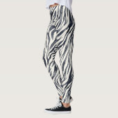 Black and White Zebra Print Pattern レギンス (左)
