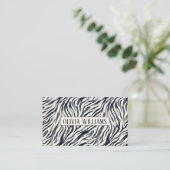 Black and White Zebra Print Pattern 名刺 (スタンド正面)