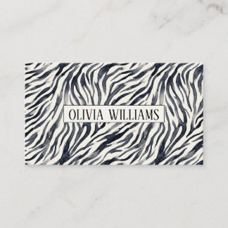Black and White Zebra Print Pattern 名刺