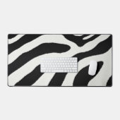 Black And White Zebra Stripes Animal Fur Pattern デスクマット (キーボード&マウス)