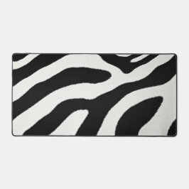 Black And White Zebra Stripes Animal Fur Pattern デスクマット
