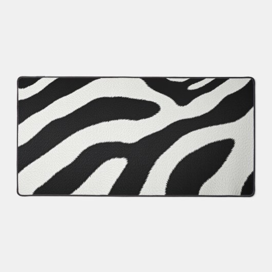 Black And White Zebra Stripes Animal Fur Pattern デスクマット (正面)