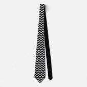Black and White Zig Zag Custom Necktie ネクタイ (正面)