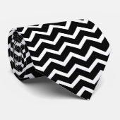 Black and White Zig Zag Custom Necktie ネクタイ (ロール)