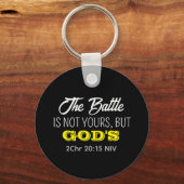 Black and Yellow Bible Verse Name and Prayer       キーホルダー (正面)