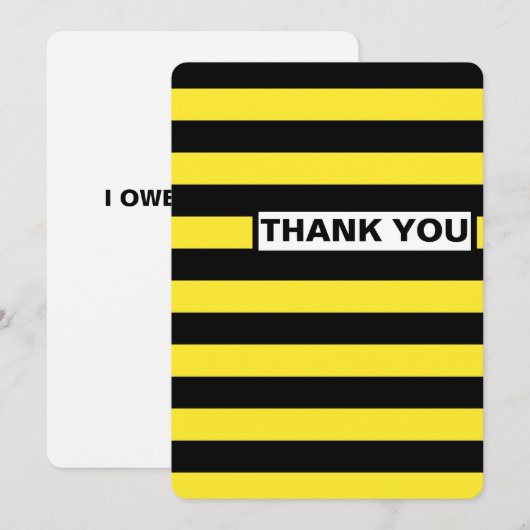 Black and Yellow Horizontal Stripes ノートカード (正面/裏面)