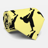 Black and yellow martial art kickbox pattern ネクタイ (ロール)