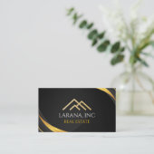 black and yellow modern manager business card 名刺 (スタンド正面)