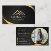 black and yellow modern manager business card 名刺 (正面/裏面)