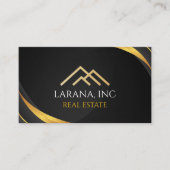 black and yellow modern manager business card 名刺 (正面)