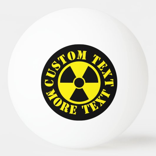 Black and yellow nuke warning symbol 卓球ボール (正面)