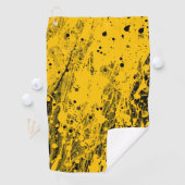 Black and Yellow Paint Splashes ゴルフタオル (インサイチュ)
