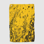 Black and Yellow Paint Splashes ゴルフタオル (正面)