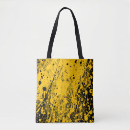 Black and Yellow Paint Splashes トートバッグ
