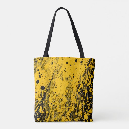 Black and Yellow Paint Splashes トートバッグ (裏面)