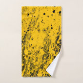 Black and Yellow Paint Splashes バスタオルセット (ハンドタオル)