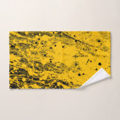 Black and Yellow Paint Splashes バスタオルセット (ハンドタオル)