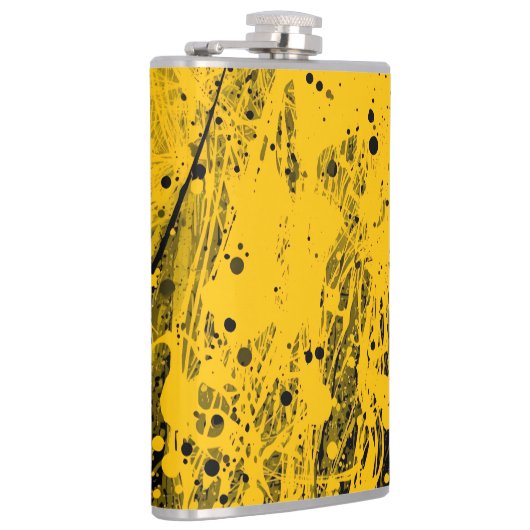 Black and Yellow Paint Splashes フラスク (右)