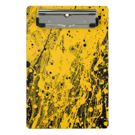 Black and Yellow Paint Splashes ミニクリップボード