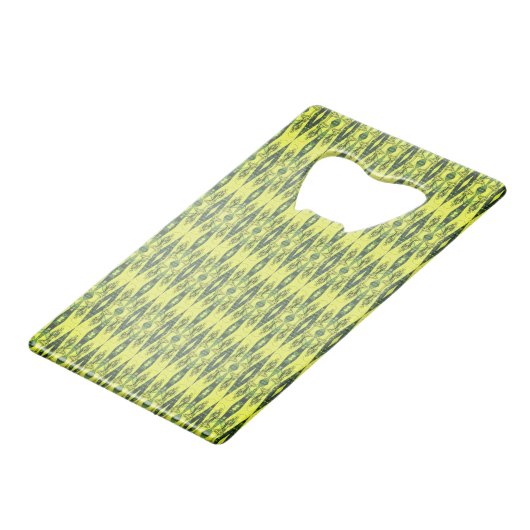 Black and yellow pattern クレジットカード栓抜き (正面アングル)