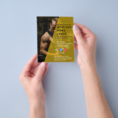 black and yellow Photo gym personal trainer fit Fl チラシ (手)