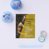 black and yellow Photo gym personal trainer fit Fl チラシ (シングル)