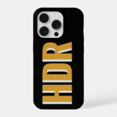 Black and yellow Shadow Monogram with Name Initial iPhoneケース (裏面)